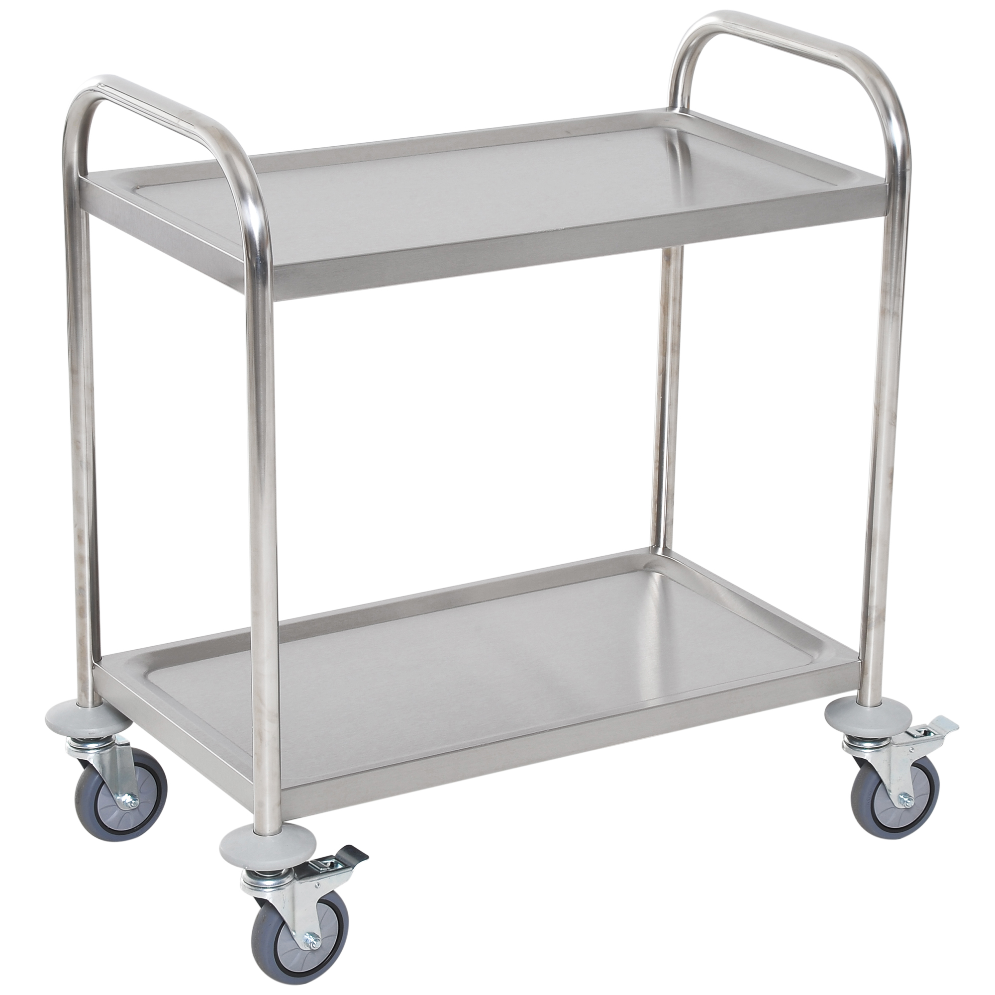 P4Pa72199369d26d6.jpg Carrello Cucina 2 Ripiani, Carrello con Ruote Portatutto, Carrello Portavivande in Acciaio Inox, 80x45x82cm, Argento - immagine 1