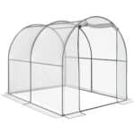 Serra Tunnel da giardino, Serra da Balcone per Piante e Orto con Copertura in PVC, Porta Avvolgibile e Telaio in Acciaio, 2x2,5x2m