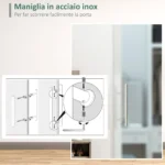 Porta Scorrevole Interna in Vetro Smerigliato con Binario B1 e Maniglia per Bagno Cucina Studio Vetro 205x 77,5x 0,8cm - immagine 6