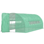 Serra per Orto a Tunnel con Porta e 8 Finestre, Serra da Giardino in PE e Metallo Zincato, per Coltivazaione Piante, 6x3x2cm