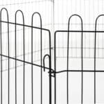 Recinto per Cani e Cuccioli 8 Pannelli in Acciaio, Gabbia per Cani, Box per Animali Domestici da Interno e Esterno, Ø180x61 cm, Nero - immagine 9