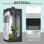 Tenda da Coltivazione Idroponica in Mylar e Oxford 6D per Riflettere la Luce grow box grow tenda 60x60x140 cm - immagine 6