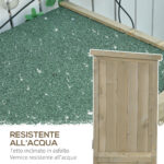 Casetta in Legno da Giardino con Tetto Impermeabile, Armadio da Esterno Porta Attrezzi da Giardino con 4 Scompartimenti, 87x46,5x160cm, Grigio - immagine 4
