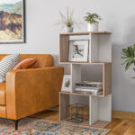 Libreria di Design Scaffale Ufficio Legno Moderna 3 Ripiani 60 × 24 × 111,4cm - immagine 7