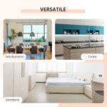 Tavolo Multiuso Design Pieghevole con 4 Scompartimenti 169 × 60 × 75cm - immagine 5