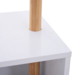 Panca con Appendiabiti da Ingresso, Attaccapanni da Terra in Bambù, Panca da Ingresso Bianca, Design, anche per Camera da Letto, 40x30x180cm, Bianco Legno - immagine 8