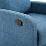 Poltrona Relax Reclinabile Manuale con Poggiapiedi Portata 125kg Tessuto di Lino 67 × 83 × 107cm Blu - immagine 8