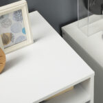 Cassettiera da Ufficio con 4 Ruote 4 Ripiani 3 Cassetti, Legno Bianco - immagine 8