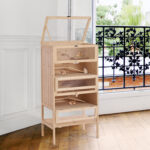 Gabbia per Criceti Roditori Porcellini d'India in Legno Massello Tetto Apribile 4 Ripiani Collegati con Rampe 60x40x120cm - immagine 2
