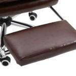 Sedia da Ufficio Ergonomica Presidenziale in Finta Pelle, Poltrona da Ufficio Girevole con Altezza Regolabile, Reclinabile 135° e Poggiapiedi Estraibile per Studio e Scrivania, Marrone - immagine 8