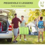 Lettino Prendisole Pieghevole con Schienale Reclinabile e Cuscino, 182x56x24,5cm - immagine 6