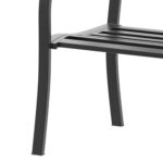 Panchina da Esterno Panca da Giardino Max 240kg Metallo 127 × 60 × 85cm Nero - immagine 8