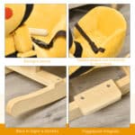 Animale a Dondolo per Bambini a forma di Ape in Legno di Pioppo con Musica, 60x33x45 cm, Giallo e Nero - immagine 7