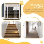 Cancelletto di Sicurezza per Animali Allargabile Facile Installazione con Supporti a Pressione Acciaio Resistente con una Finitura Verniciata a Polvere Bianco 76x76-82cm - immagine 10