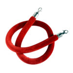 Transenne Elimina Separacode Paletti di Delimitazione con Corde Rosso Acciaio Inox Ф32 x 95CM Argento - immagine 8