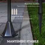 Lampada da Giardino a LED a Energia Solare Impermeabile IP44, 18x18x160 cm, Nero - immagine 8