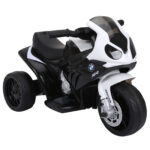 Moto Elettrica per Bambini Max, 20kg con Licenza BMW, Macchina Elettrica con 3 Ruote, Batteria Ricaricabile 6V, Bianco Nera, 66x37x44cm