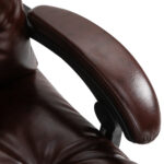 Sedia da Ufficio Ergonomica Presidenziale in Finta Pelle, Poltrona da Ufficio Girevole con Altezza Regolabile, Reclinabile 135° e Poggiapiedi Estraibile per Studio e Scrivania, Marrone - immagine 9