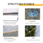 Tendone per Feste 6x4m con Pareti Rimovibili, Porte e 6 Finestre, Bianco - immagine 5