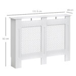 Copritermosifone Moderno a Griglia in MDF per Casa e Ufficio, 111,5x82x19 cm, Bianco - immagine 3