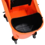 Secchio per Mocio Professionale 36L, Carrello Lavapavimenti con Strizzatore Manuale e 2 Secchi, Arancione e Nero - immagine 3