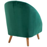 Poltrona da Camera da Letto e Salotto in Velluto Verde con Imbottitura Spessa e Solida Struttura in Legno (67x65x77cm) - immagine 9