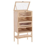 Gabbia per Criceti Roditori Porcellini d'India in Legno Massello Tetto Apribile 4 Ripiani Collegati con Rampe 60x40x120cm