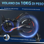 Cyclette da Casa per Allenamento in Acciaio Nero, Cyclette Professionale da Seduti Capacità 120 kg con Supporto per Cellulare, Monitor LCD, Manubrio e Resistenza Regolabile, Volano 10kg - immagine 7