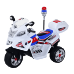 Moto Elettrica per Bambini da 3-5 Anni Motorino Elettrico Giocattolo 3 Ruote con Musica, Velocità 3KM/h, Luci 112×51×72,5cm