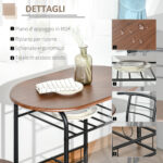 Set Tavolo Moderno con 2 Sedie per Sala da Pranzo, Set 3 Pezzi Mobili Salvaspazio da Cucina, Balcone, Ristorante o Bar, Marrone e Nero - immagine 6