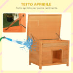 Cuccia per Cani Impermeabile da Esterno in Legno di Abete, 82 x 58 x 58cm - immagine 5