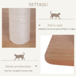 Tiragraffi Gatto Altezza 120cm con Cuccia Piattaforme e Giochi Sisal, MDF 71,5x49,5x120cm legno, bianco - immagine 7