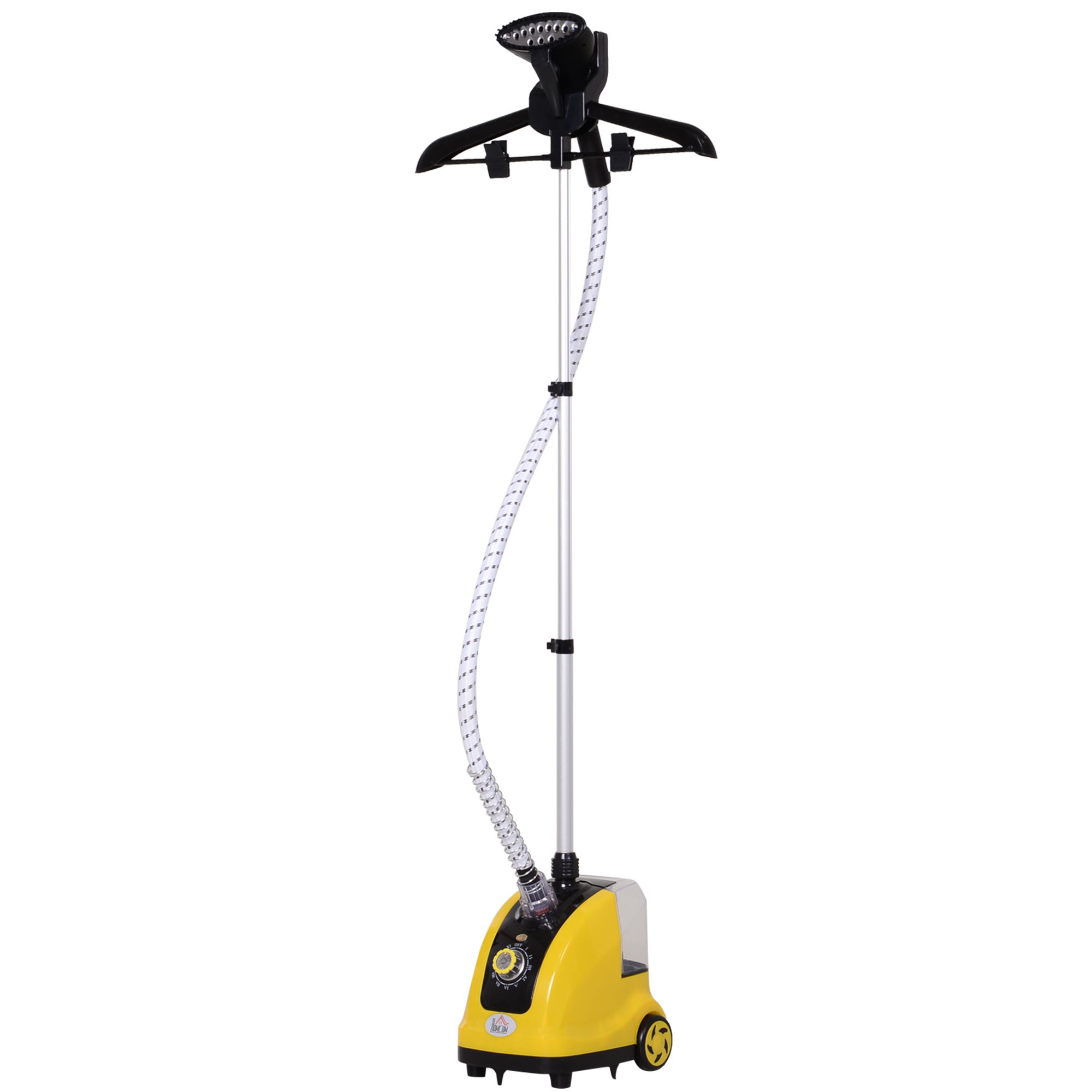 g8x87a1948817f5b2.jpg Stiratrice Verticale a Vapore, Stiratore Verticale 1950W da 1,4L con Asta Estendibile e 2 Rotelle per Abiti, Tende e Divani, in ABS e PP, 26x21,5x29 cm, Giallo - immagine 1