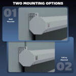 Schermo per Proiettore 120 Pollici Formato 4:3 Regolabile con Telecomando, Schermo di Proiezione Motorizzato Compatto, Installazione a Parete o Soffitto, 244x183 cm, Bianco - immagine 8