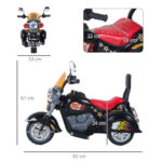 Mini Moto Elettrica per Bambini da 37-72 Mesi 3 Ruote Batteria 6V PP Ferro, Velocità 2,5KM/h, 92×53×67cm - immagine 3