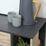 Carrello da Cucina Multiuso con Cassetto, Armadietto e Scaffale, 80x39x86,5cm, Legno e Nero - immagine 7