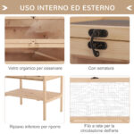 Gabbia per Criceti Roditori Porcellini d'India in Legno Massello Tetto Apribile 4 Ripiani Collegati con Rampe 60x40x120cm - immagine 4