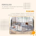 Recinto per Cani e Cuccioli 8 Pannelli in Acciaio, Gabbia per Cani, Box per Animali Domestici da Interno e Esterno, Ø180x61 cm, Nero - immagine 8