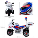Moto Elettrica per Bambini da 3-5 Anni Motorino Elettrico Giocattolo 3 Ruote con Musica, Velocità 3KM/h, Luci 112×51×72,5cm - immagine 3