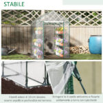 Serra da Giardino Esterno in PVC Trasparente, Serra da Balcone con Scaffali per Piante Orto 1,43 x 1,43 x 1,95m - immagine 5