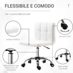 Sedia da Ufficio Ergonomica, Sedia Girevole Altezza Regolabile in Pelle Sintetica 46 × 51 × 80-92cm - immagine 6