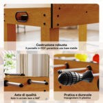 Calcio Balilla Professionale per Adulti e Famiglia, Tavolo Calciobalilla per Adulti, Tavolo da Biliardo Billiardino con 2 Palline, Segnapunti e 22 Giocatori, 122x61x80,7cm - immagine 6