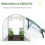 Serra Tunnel da giardino, Serra da Balcone per Piante e Orto con Copertura in PVC, Porta Avvolgibile e Telaio in Acciaio, 2x2,5x2m - immagine 6
