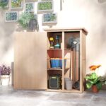 Casetta da Giardino in Legno di Abete con Tetto Impermeabile e 2 Mensole, 75x56x115 cm - immagine 2