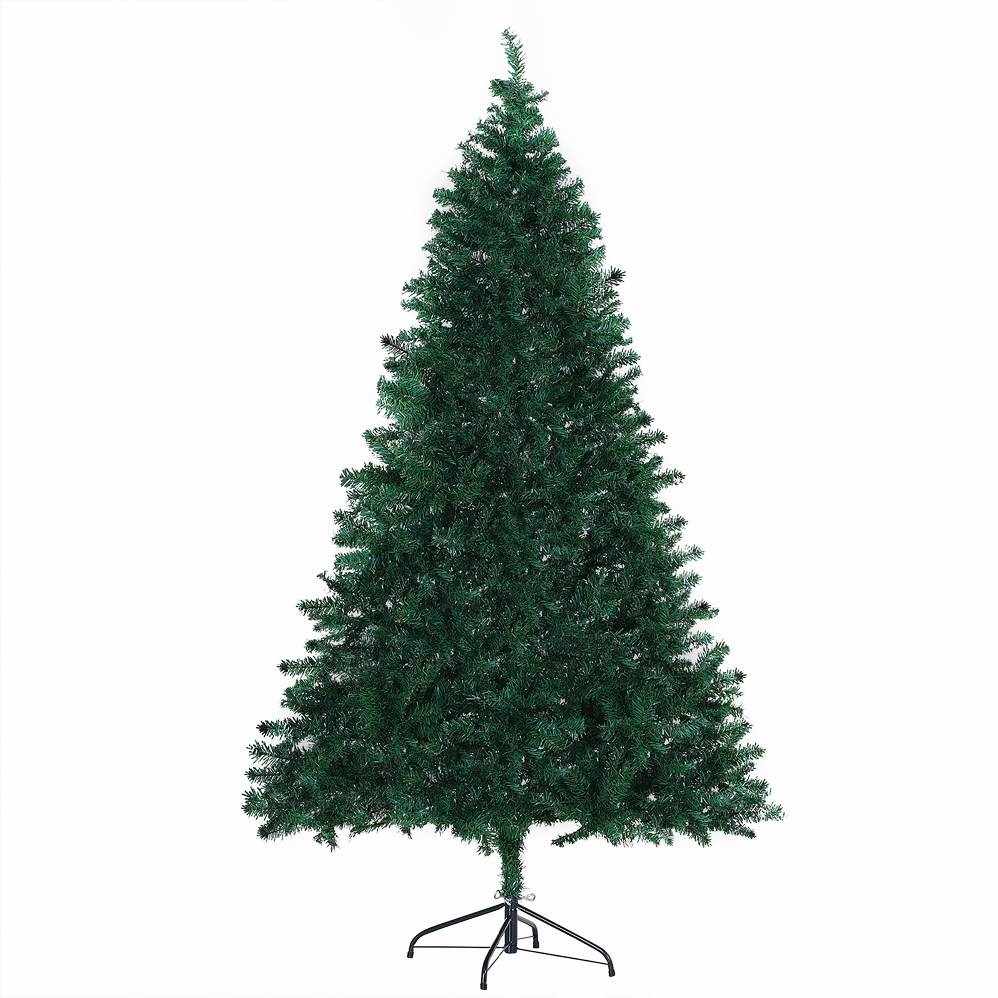 j2Kd7e19a37e37669.jpg Albero di Natale Artificiale Alto 180cm con 10 Rami Rigogliosi Base in Acciaio - immagine 1