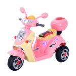 Moto Elettrica per Bambini Batteria 6V, Velocità 3km/h, Motorino Elettrica per Bambini 3-5 Anni con Luci e Musica, 108x51x75 cm, Rosa