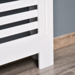 Copritermosifone in Legno Bianco per Caloriferi e Radiatori, Copri Termosifone Moderno con Anti-ribaltamento, Doghe e Piano d'Appoggio, 112x19x81 cm - immagine 7