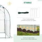 Serra Tunnel da giardino, Serra da Balcone per Piante e Orto con Copertura in PVC, Porta Avvolgibile e Telaio in Acciaio, 2x2,5x2m - immagine 5