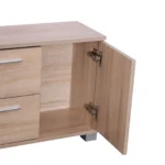 Set Arredo Guardaroba 3 in 1 con Specchio e Scarpiera da Ingresso Pannello Truciolare 90 x 21,5 x 116cm Quercia - immagine 5