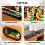 Calcio Balilla Professionale per Adulti e Famiglia, Tavolo Calciobalilla per Adulti, Tavolo da Biliardo Billiardino con 2 Palline, Segnapunti e 22 Giocatori, 122x61x80,7cm - immagine 7